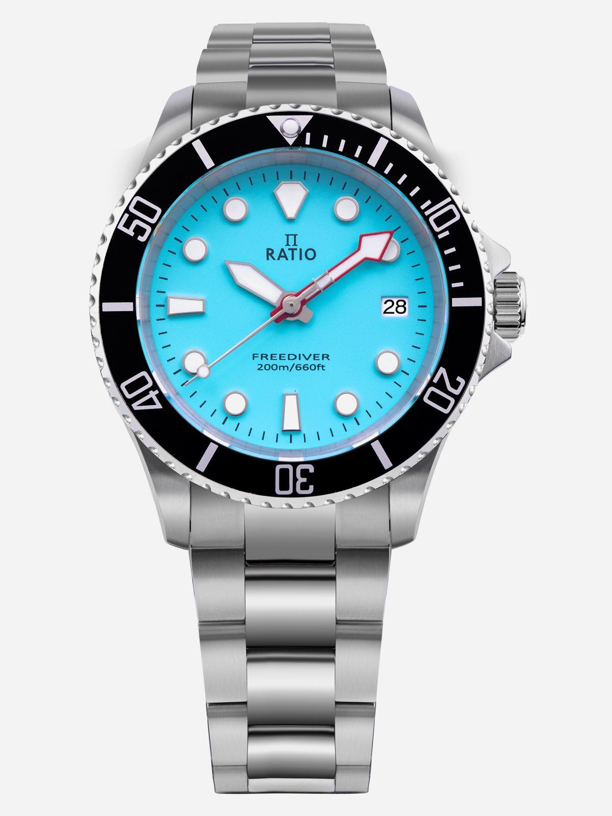 Ratio FreeDiver Sapphire Stainless Steel Ice Blue Dial Quartz RTF032 200M Men's Watch