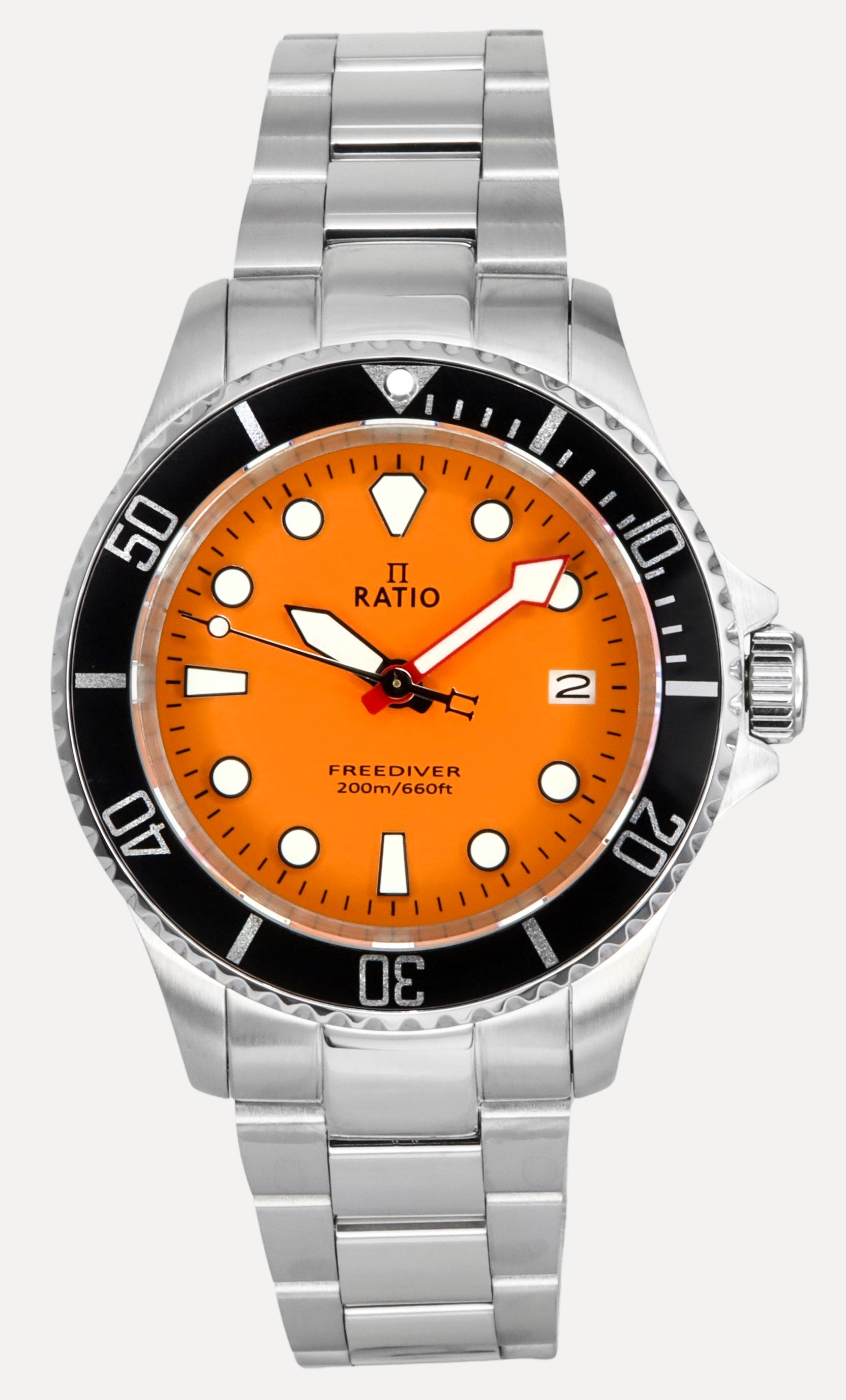 Ratio Freediver Sapphire Stainless Steel Orange Dial Quartz Rtf035 200 