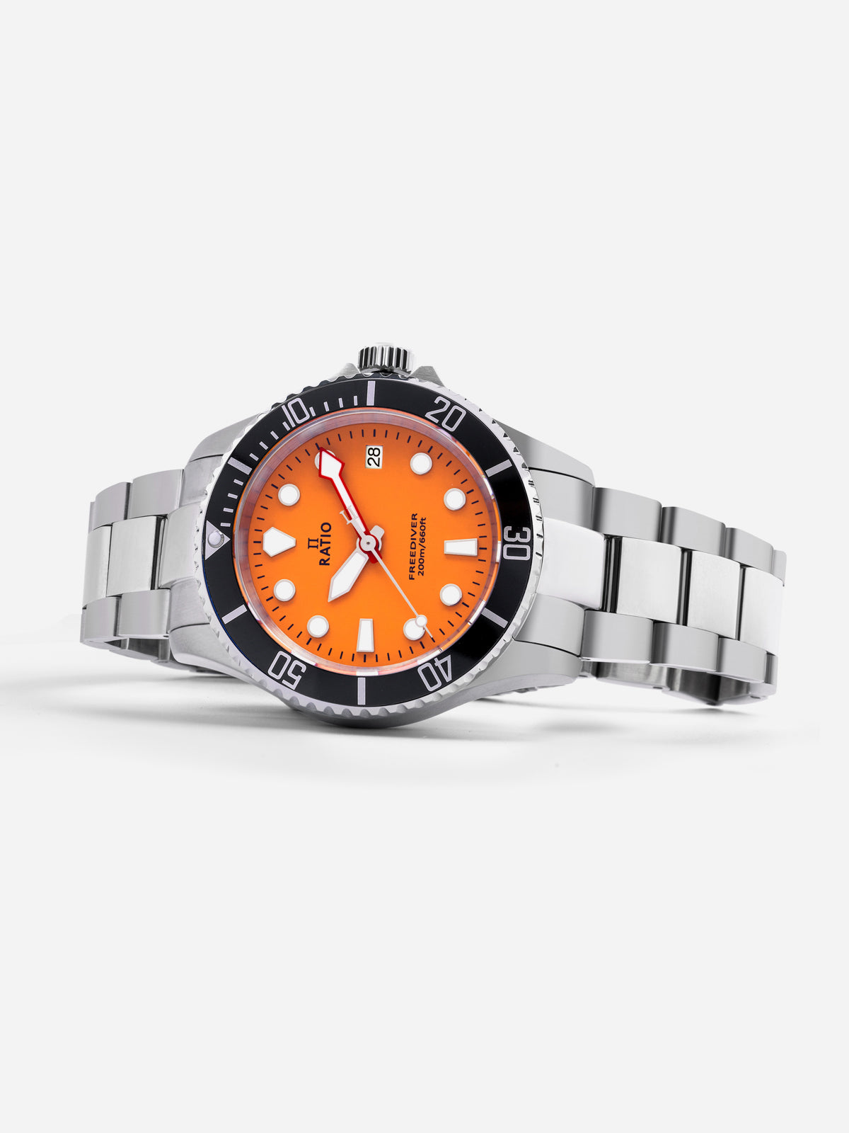 Ratio FreeDiver Sapphire Stainless Steel Orange Dial Quartz RTF035 200M Men's Watch