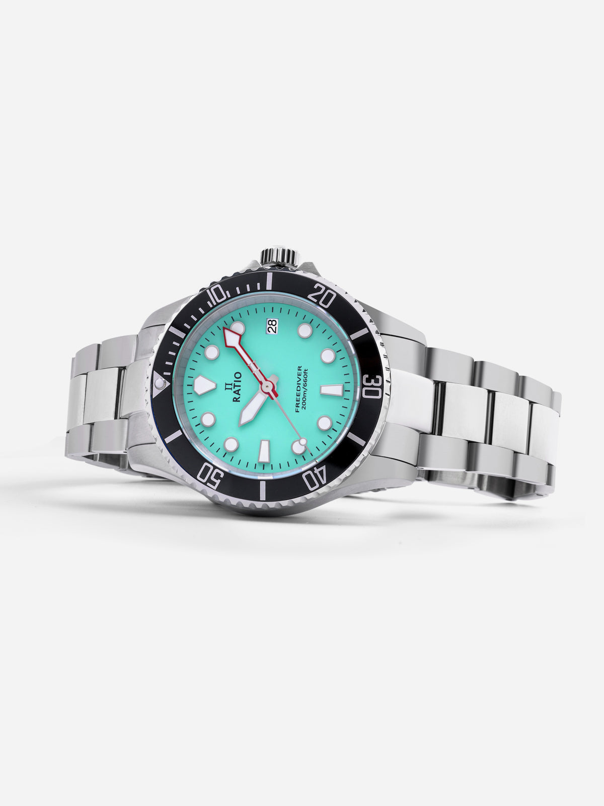 Ratio FreeDiver Sapphire Stainless Steel Green Dial Quartz RTF039 200M Men's Watch