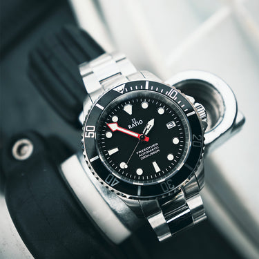 Ratio FreeDiver Sapphire Stainless Steel Black Dial Automatic RTF041 200M Men's Watch - Ratiowatches