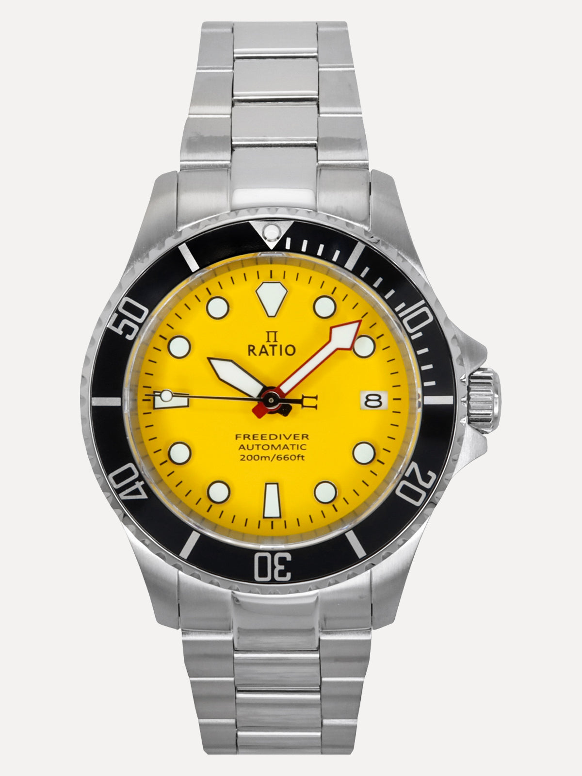 Ratio FreeDiver Sapphire Stainless Steel Yellow Dial Automatic RTF044 200M Men's Watch