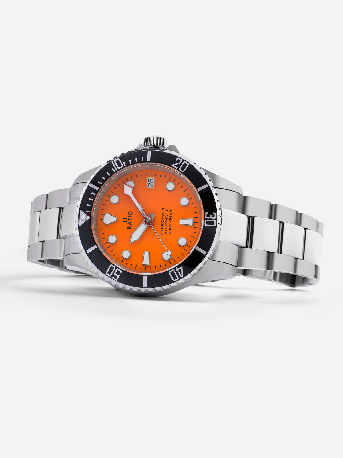 Ratio FreeDiver Sapphire Stainless Steel Orange Dial Automatic RTF045 200M Men's Watch