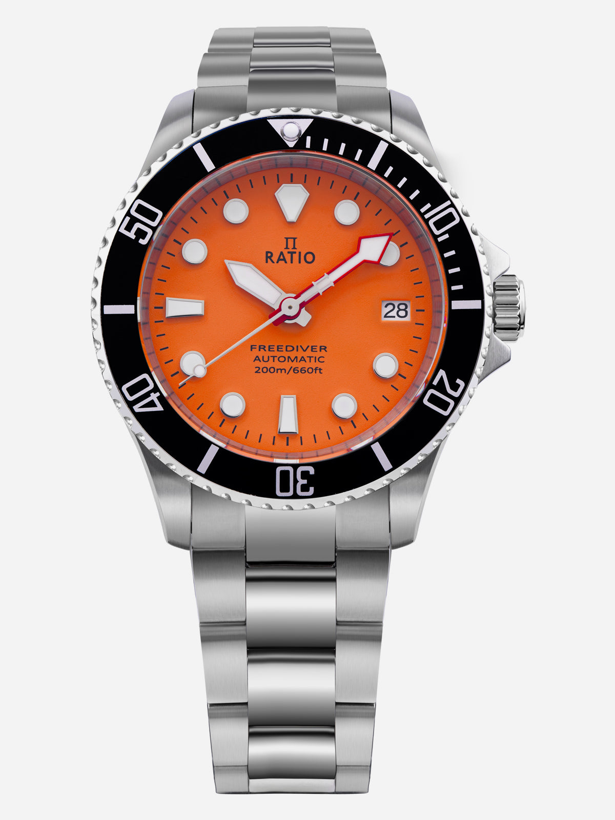 Ratio FreeDiver Sapphire Stainless Steel Orange Dial Automatic RTF045 200M Men's Watch