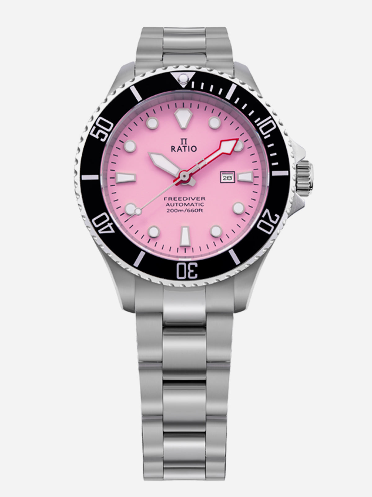 Ratio FreeDiver Sapphire Stainless Steel Candy Pink Dial Automatic RTFL839 200M Women's Watch