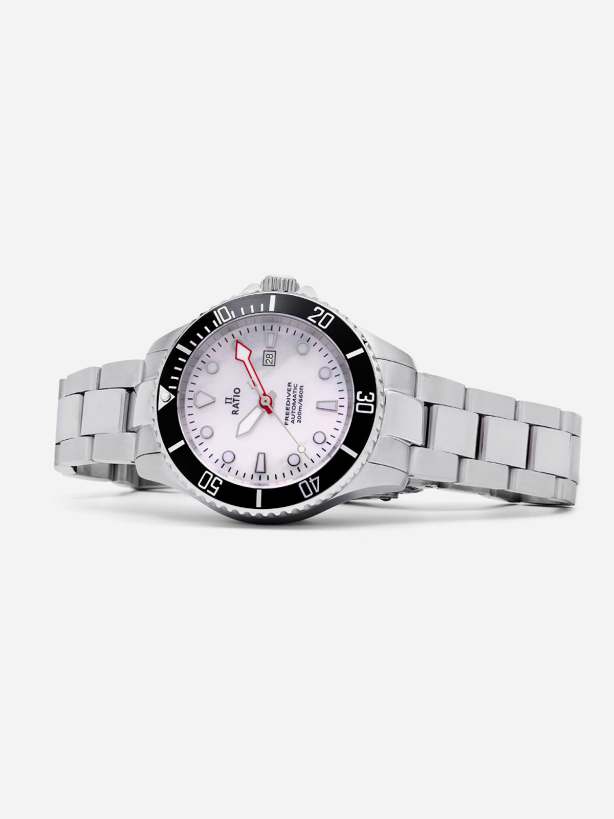 Ratio FreeDiver Sapphire Stainless Steel White Mother Of Pearl Dial Automatic RTFL841 200M Women's Watch